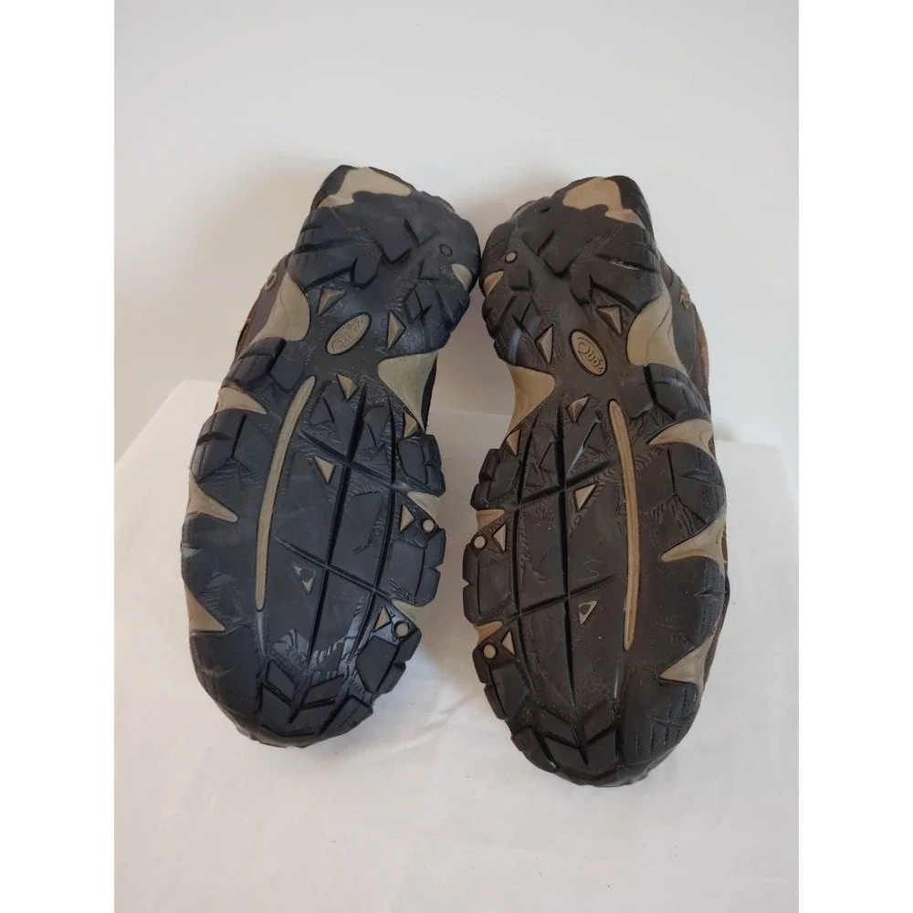 Oboz Men 12 Sawtooth II Low Brown Leather Mesh Durable Rugged Trail Hiking Shoes